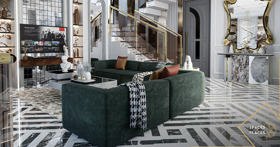Modern living room interior design in Lahore